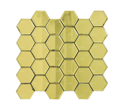 Wholesale Gold Hexagonal Mirror Glass Mosaic Tiles