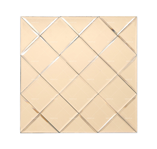 Custom Gold Latticed Mirror Glass Mosaic Tiles