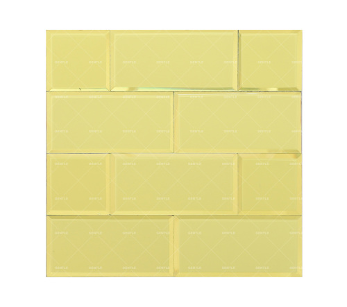 Custom Gold Dull Polish Rectangularl Mirror Glass Mosaic Tiles