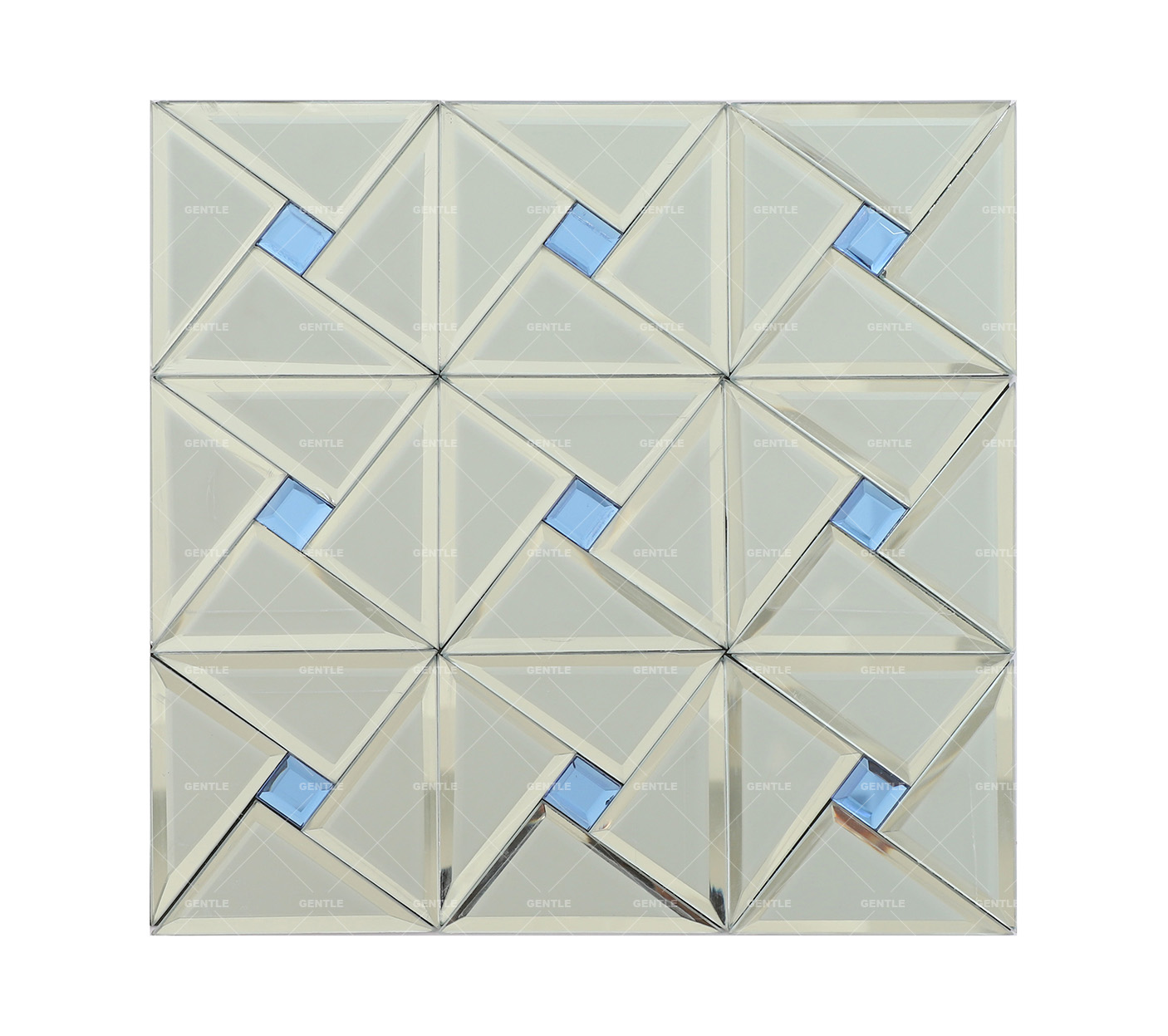 Custom Silver Small Windmill Shaped Mirror Glass Mosaic Tiles