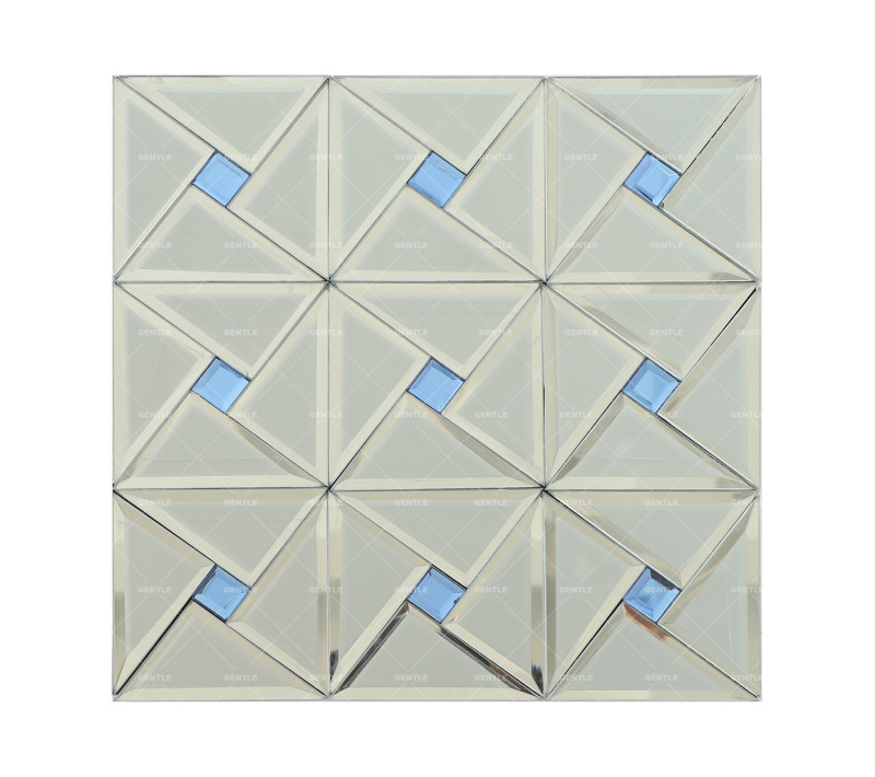 Custom Silver Small Windmill Shaped Mirror Glass Mosaic Tiles