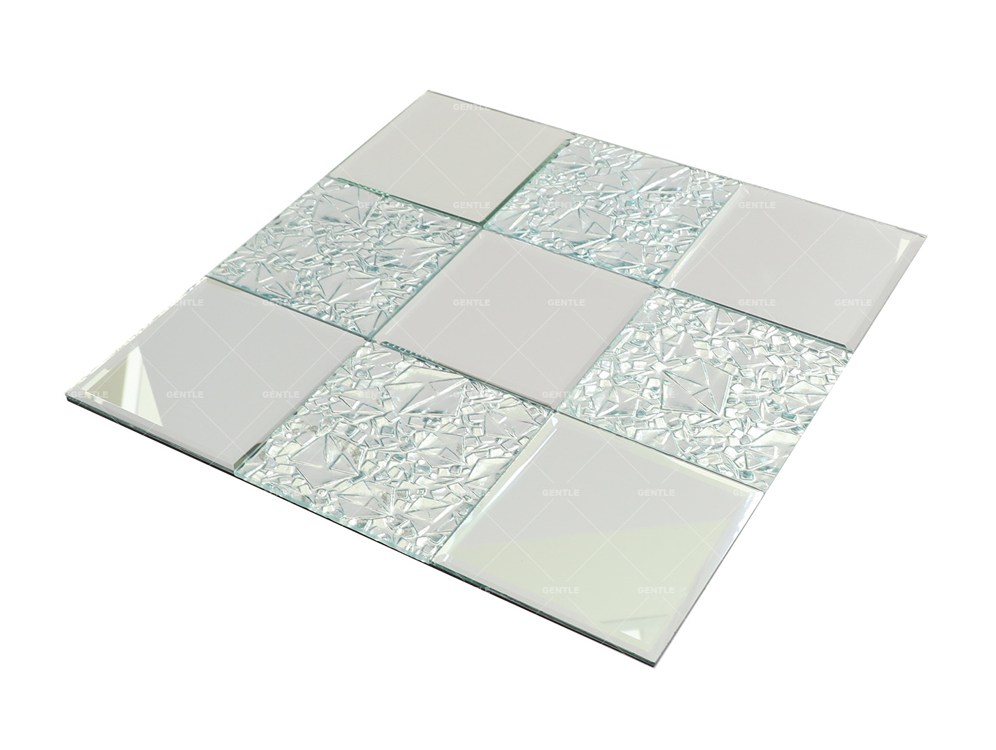 Wholesale 100x100MM Patterned Silver Mirror Glass Mosaic Tiles