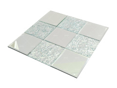 Wholesale 100x100MM Patterned Silver Mirror Glass Mosaic Tiles