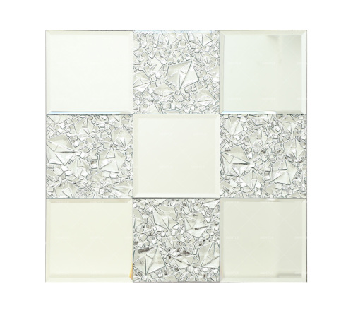 Wholesale 100x100MM Patterned Silver Mirror Glass Mosaic Tiles