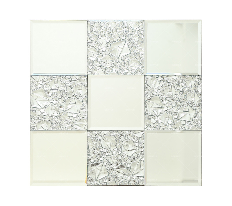 Wholesale 100x100MM Patterned Silver Mirror Glass Mosaic Tiles