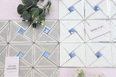 Custom Silver Small Windmill Shaped Mirror Glass Mosaic Tiles