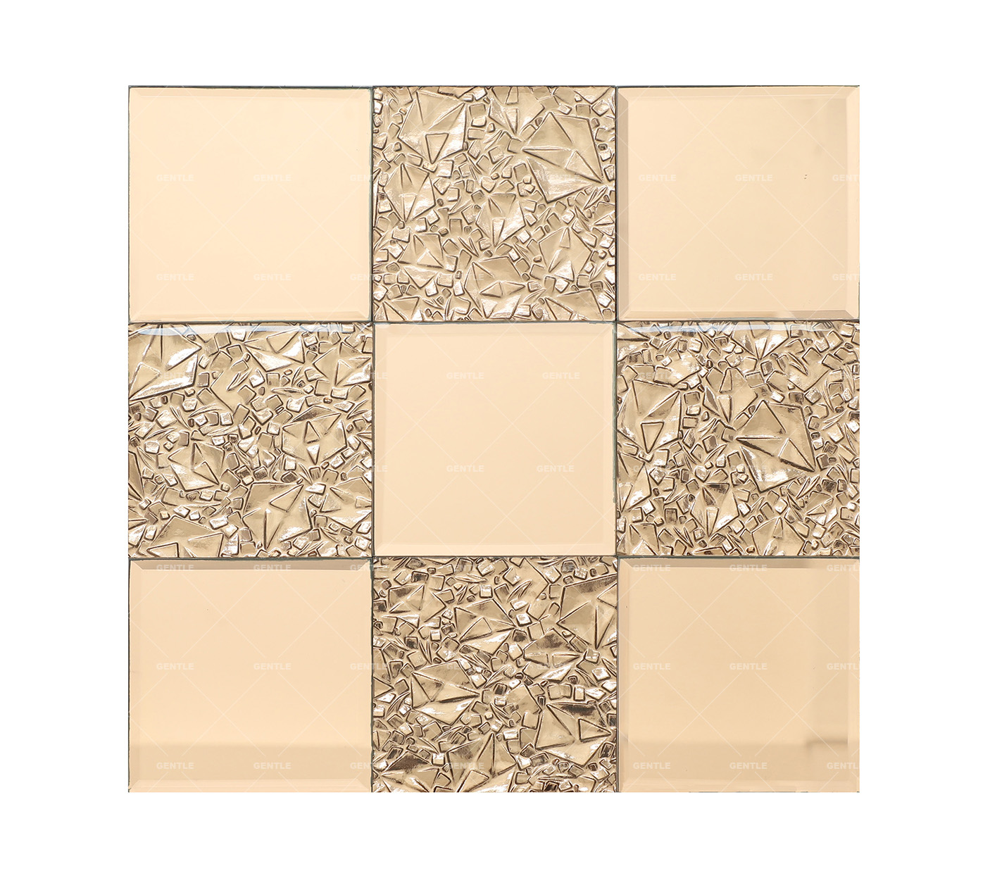Wholesale 100x100MM Patterned Silver Mirror Glass Mosaic Tiles