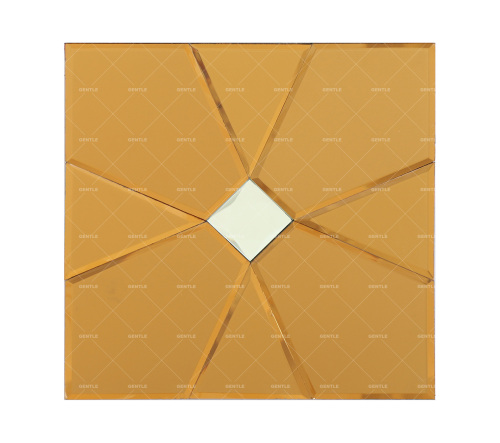 Custom Tea Brown Flower Shape Mirror Glass Mosaic Tiles