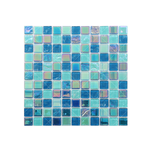 Wholesale Blue&amp;Green Mixed With Colorful Surface Glass Mosaic Tiles
