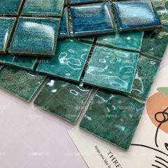 Wholesale 48x48MM Blue Glaze Variation Ceramic Mosaic Tiles
