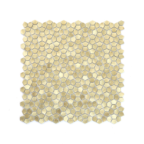 Wholesale Gold Brushed Solid Aluminum Metal Mosaic Tiles