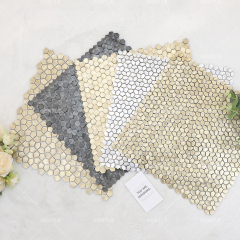 Wholesale 3D Hexagonal Brushed Texture Solid Aluminum Metal Mosaic Tiles