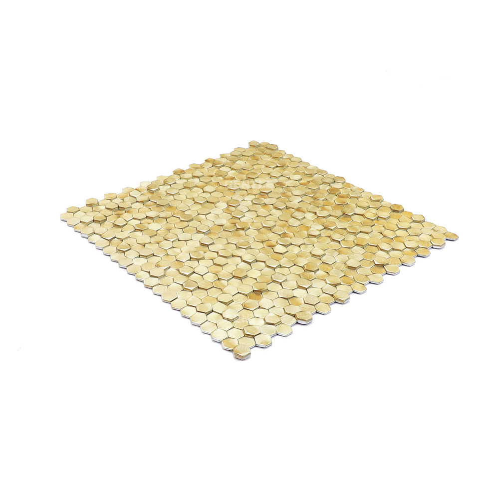 Wholesale 3D Hexagonal Brushed Texture Solid Aluminum Metal Mosaic Tiles