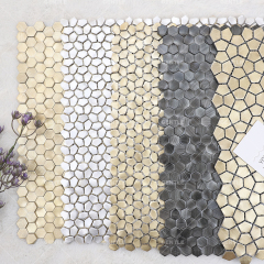 Wholesale 3D Hexagonal Brushed Texture Solid Aluminum Metal Mosaic Tiles