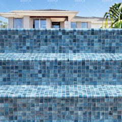 Custom Green Cloud Texture Hot-melt Glass Mosaic Tiles