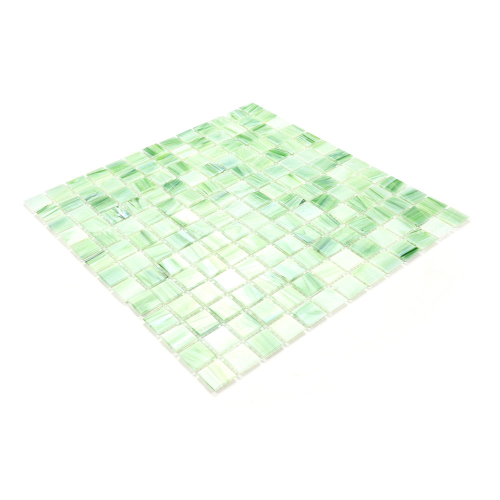 Custom Green Cloud Texture Hot-melt Glass Mosaic Tiles