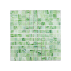 Custom Green Cloud Texture Hot-melt Glass Mosaic Tiles