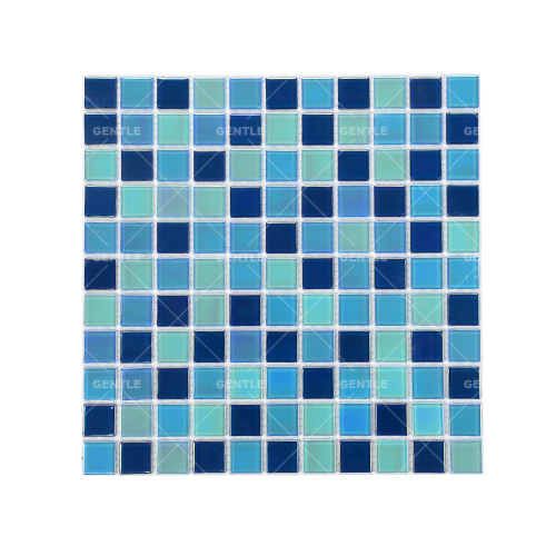 Customize Blue Iridescence Colorful Shinning Glass Mosaic Tiles