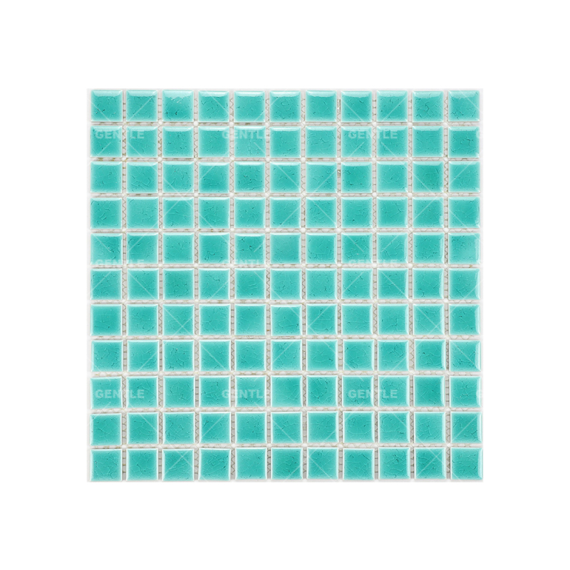 Wholesale 25x25MM Green Ice Cracking Texture Ceramic Mosaic Tiles