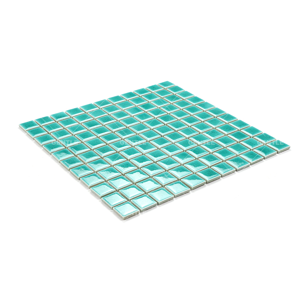 Wholesale 25x25MM Green Ice Cracking Texture Ceramic Mosaic Tiles