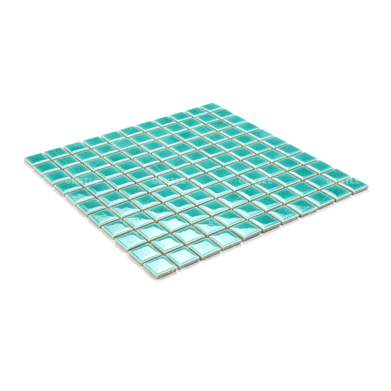 Wholesale 25x25MM Green Ice Cracking Texture Ceramic Mosaic Tiles