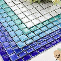 Wholesale 25x25MM Green Ice Cracking Texture Ceramic Mosaic Tiles