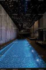 Customized Square Iridescence Surface Glass Mosaic Tiles With Luminous Effect