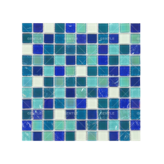 Customized Square Iridescence Surface Glass Mosaic Tiles With Luminous Effect
