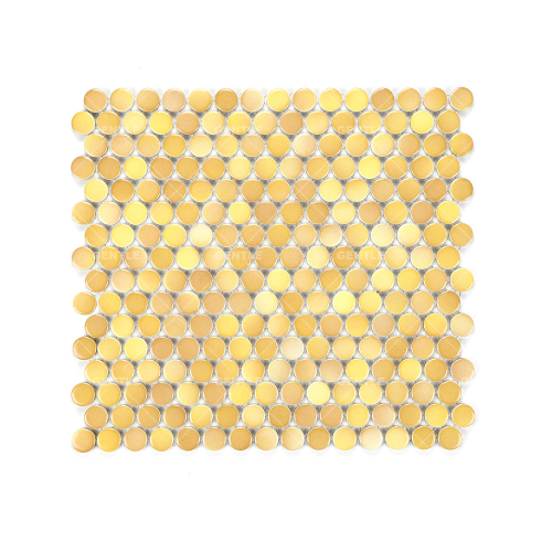 Wholesale Orange Round Ceramic Mosaic Tiles