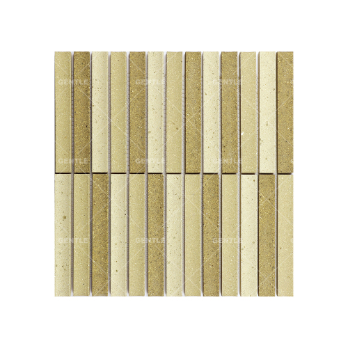 Wholesale Concave Surface Full Body Beige And Brown Ceramic Mosaic Tiles