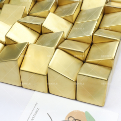 Wholesale Golden 3D Cubes Art Tiles
