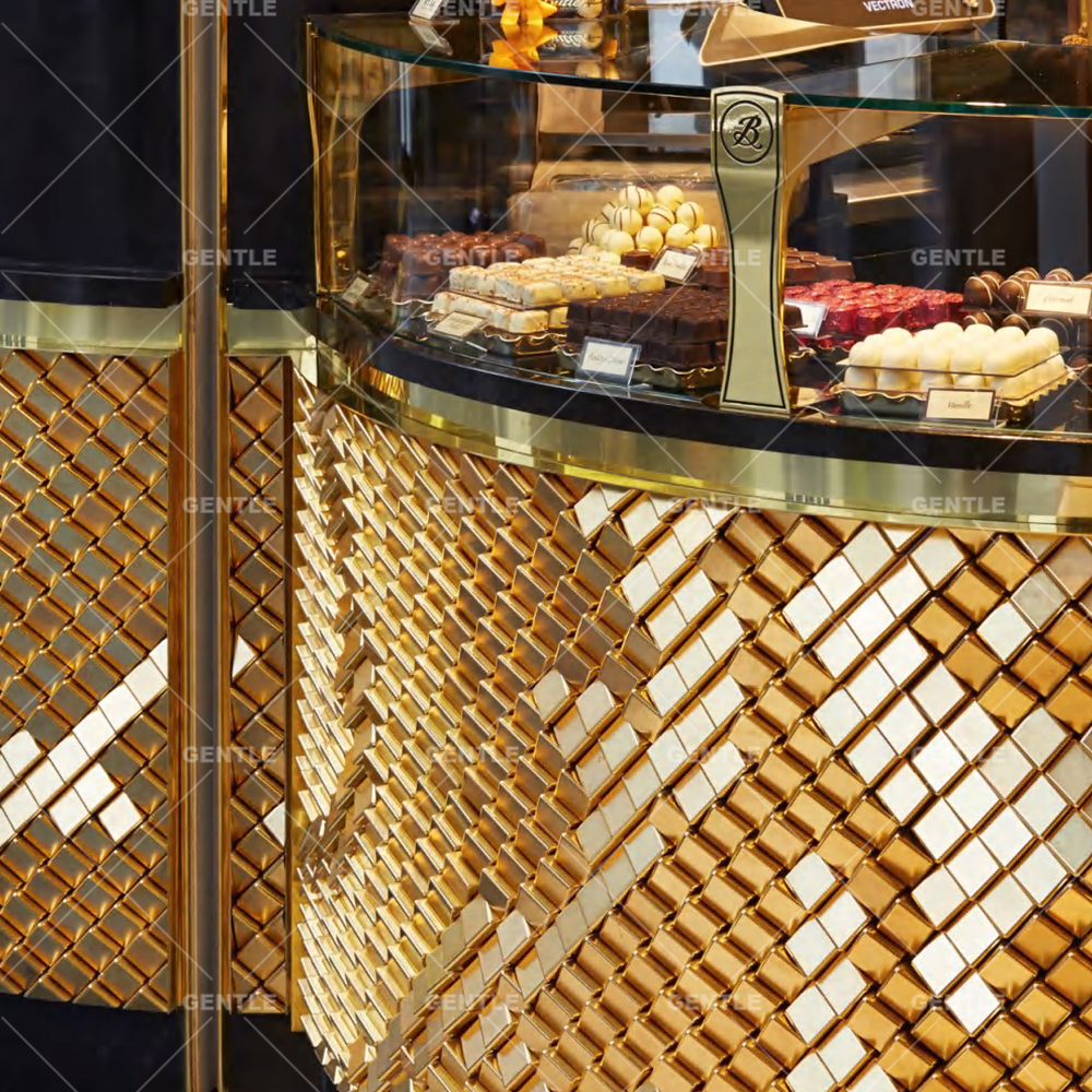 Wholesale Golden 3D Cubes Art Tiles