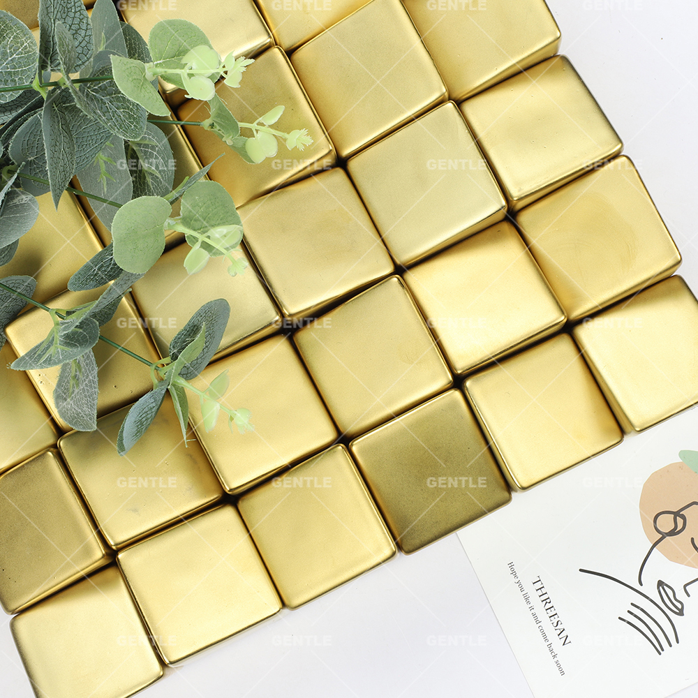 Wholesale Golden 3D Cubes Art Tiles
