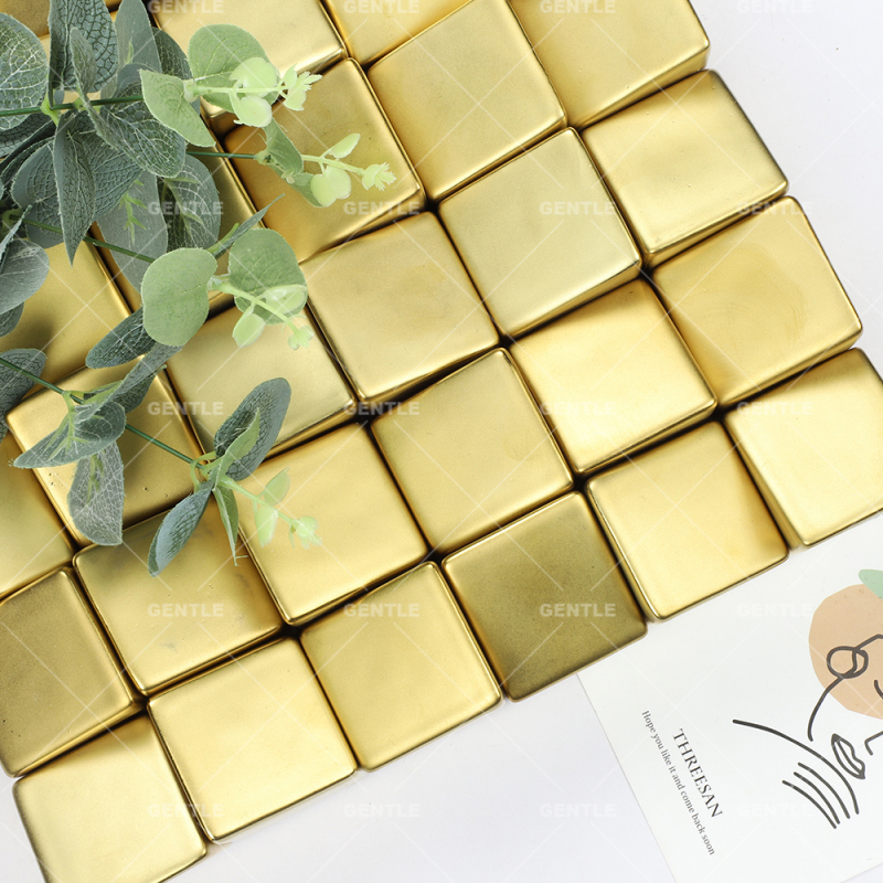 Wholesale Golden 3D Cubes Art Tiles