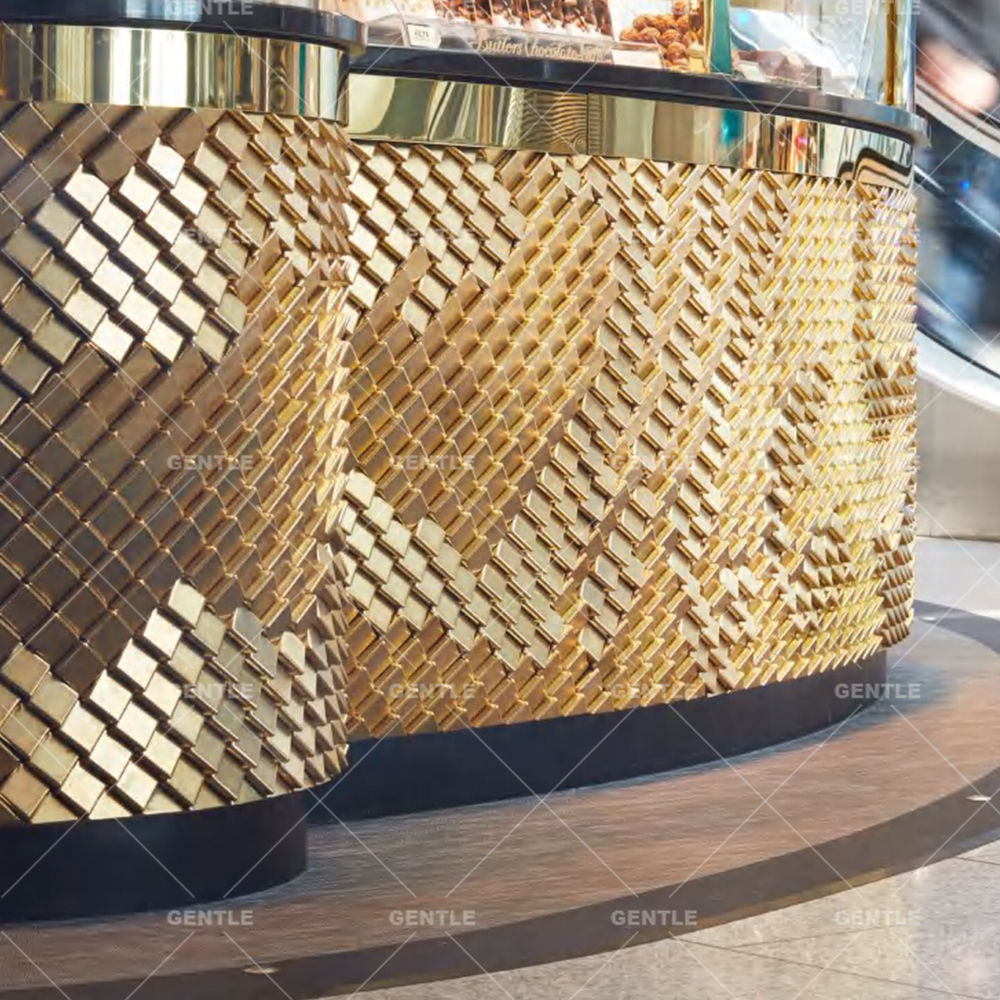Wholesale Golden 3D Cubes Art Tiles