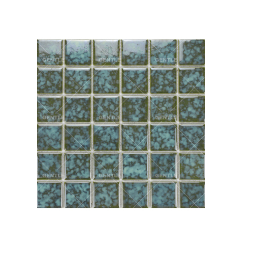 Wholesale Green Snowflake Glazed Ceramic Mosaic Tiles