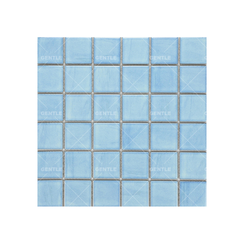 Wholesale Water Blue With Splash-ink Effect Ceramic Mosaic Tiles