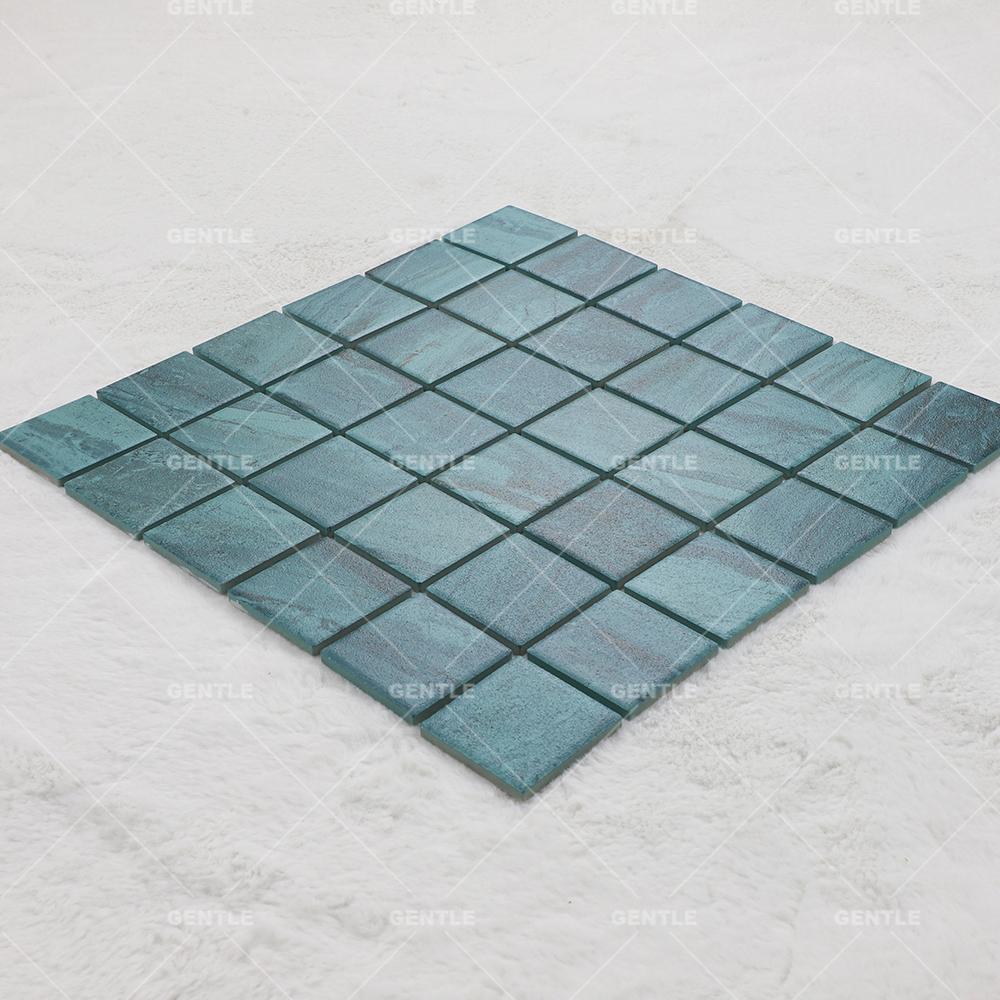 Wholesale Cyan Non-slip Square Porcelain Mosaics