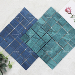 Wholesale Cyan Non-slip Square Porcelain Mosaics