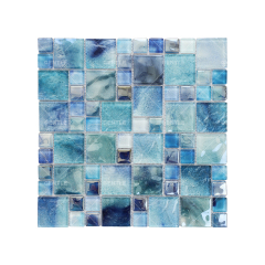 Wholesale Ocean Color Gradient Crystal Glass Mosaic With Water Features Effect
