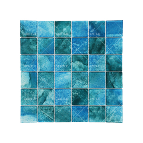 Wholesale Aqua Green Square Crystal Glass Mosaic Tiles