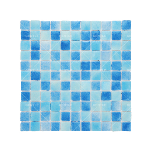 Wholesale 25x25mm Mixed Blue Dry-Pressed Powder Glass Mosaic Tiles