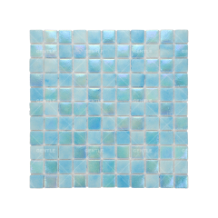 Wholesale Blue Recycled Glass Mosaic With Iridescent Effect For Swimming Pool