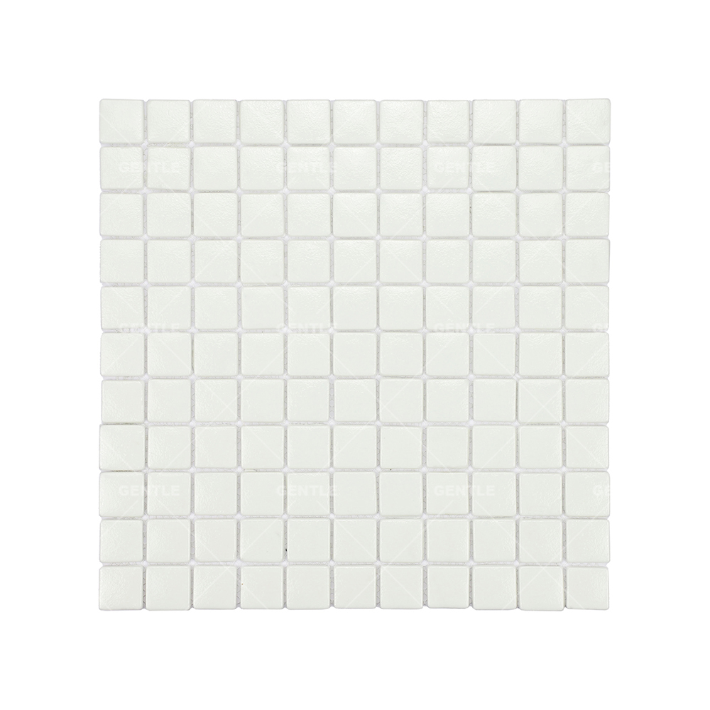 Wholesale White Recycled Glass Mosaic With Iridescent Effect
