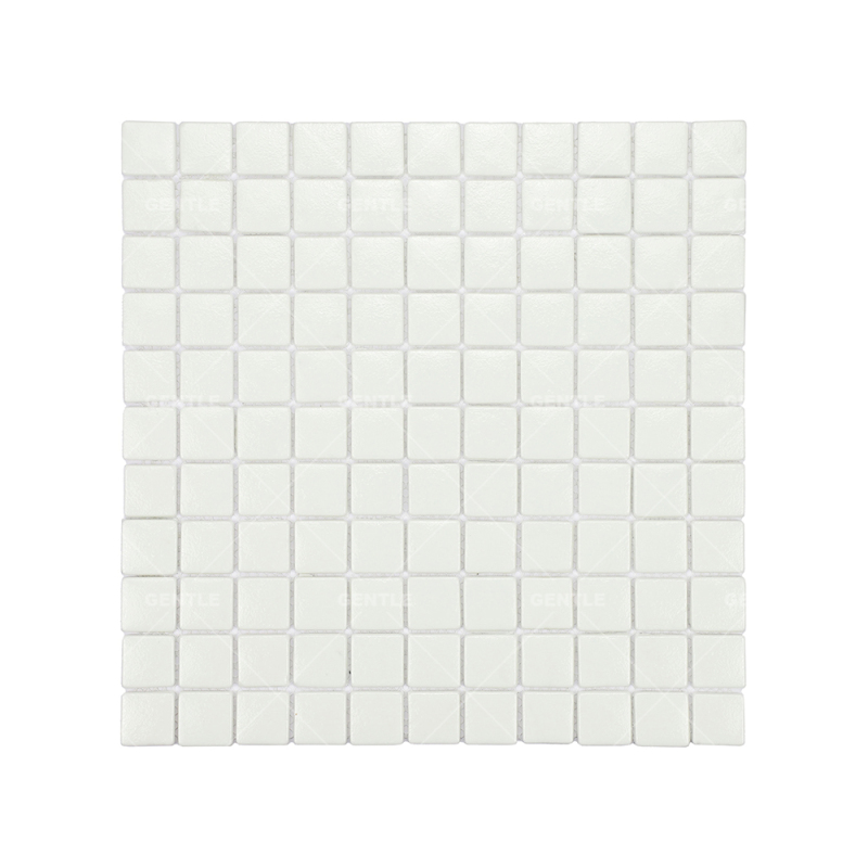 Wholesale White Recycled Glass Mosaic With Iridescent Effect