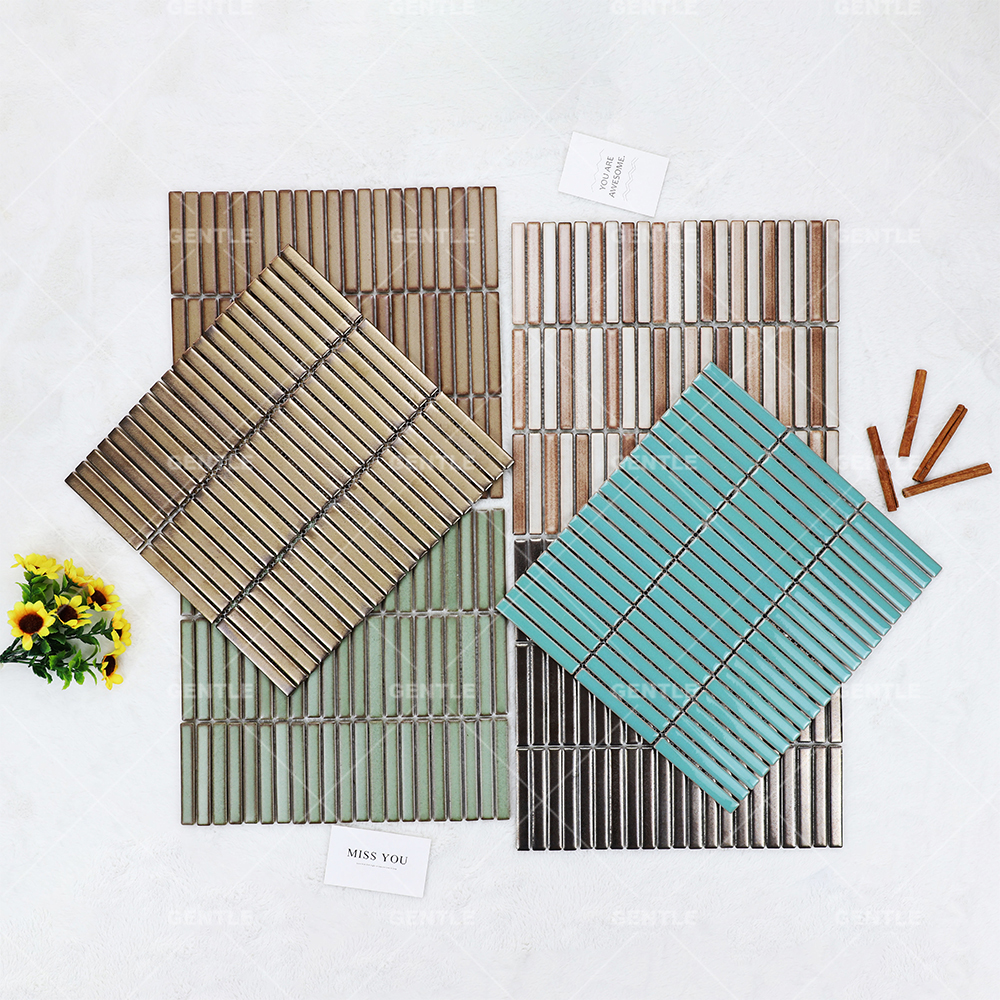 Wholesale Matt Brown Porcelain Mosaic With Rustic Style