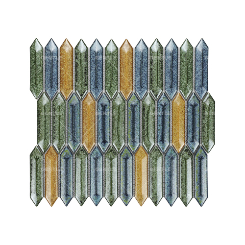 Wholesale 3D Long Hexagonal Shaped Porcelain Mosaic With Crystalline Glaze