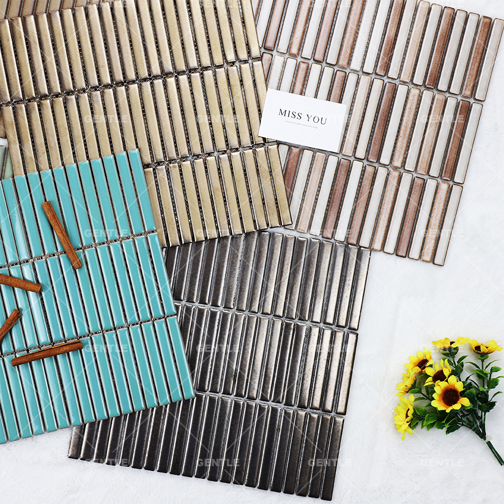Wholesale Matt Brown Porcelain Mosaic With Rustic Style