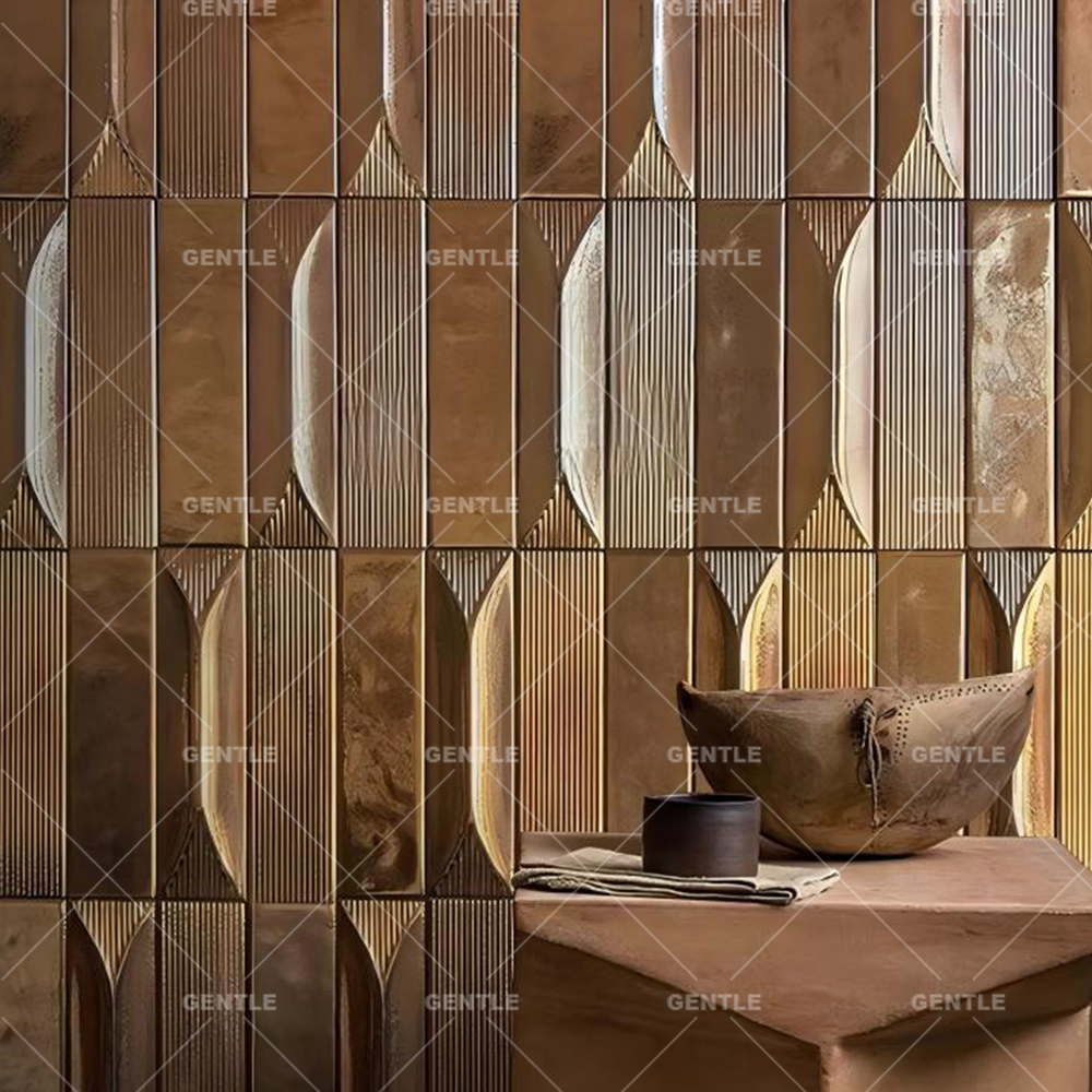 Customize Handmade Golden Porcelain Wall Tiles