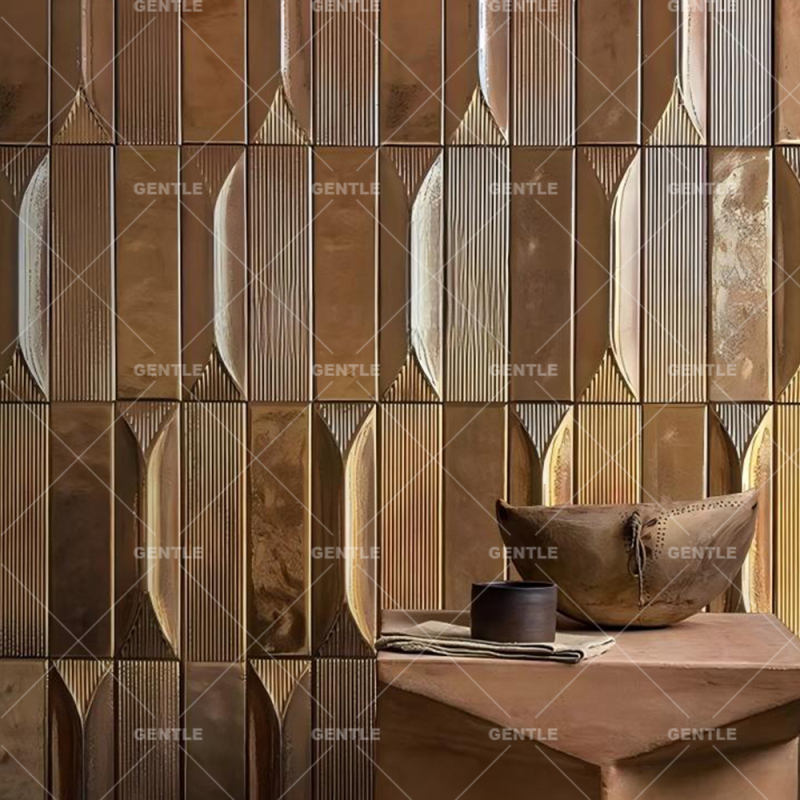 Customize Handmade Golden Porcelain Wall Tiles
